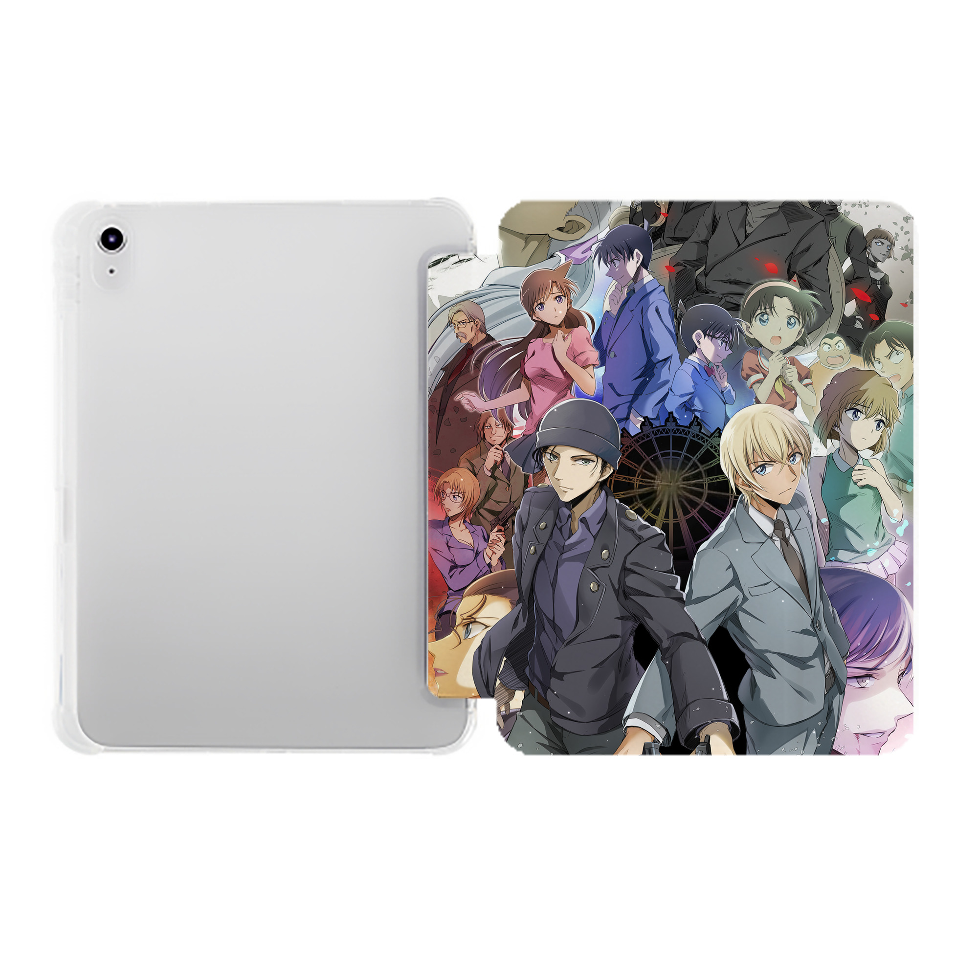 （画像用） 名探偵コナン Detective Conan IPad ケース ペン収納付き 三つ折りスタンド PUレザー×シリコン 対応機種9.5/10.5/10.9インチ